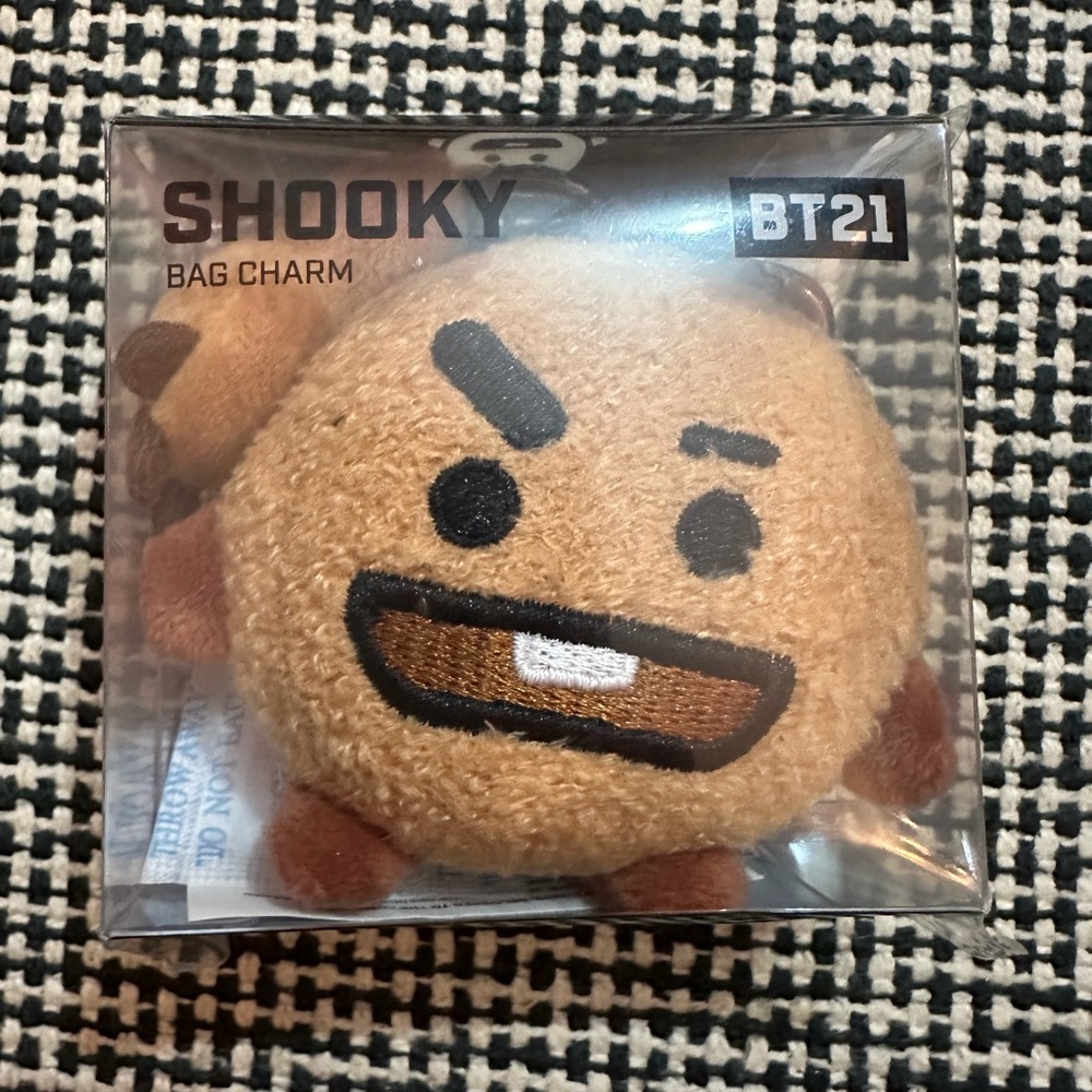 OFFICIAL BTS BT21 LINE Friends Plush Bag Charm Key Ring SHOOKY Yoongi Suga